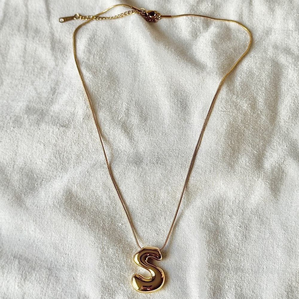 Bubble Letter Monogram Necklace
- Letter S - Picture 4 of 6